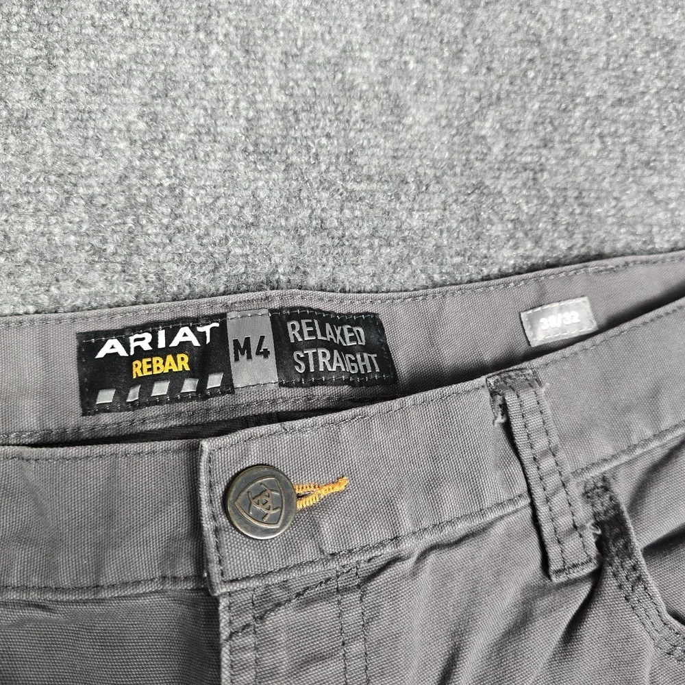 Ariat Pants Men's 38x31 Rebar M4 DuraStretch Gray Made Tough Work 1003025